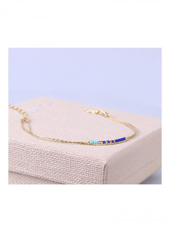 7-Piece 18 Karat Gold Plated Beaded Chain Bracelet