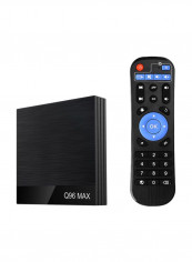 4K Ultra HD Smart Android TV Box With Remote Control Q96 Max Black/Blue