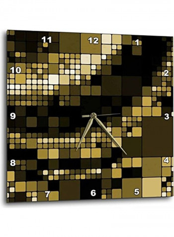 Small Digital Squares Pattern Wall Clock Multicolour 15x15inch