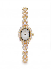 Women's 22K Gold Plated With Crystal Analog Watch P-21887