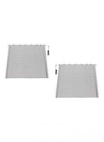2-Piece Replacement Fireplace Mesh Screen Set Black 48x24inch