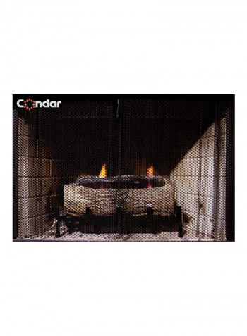 2-Piece Replacement Fireplace Mesh Screen Set Black 48x24inch