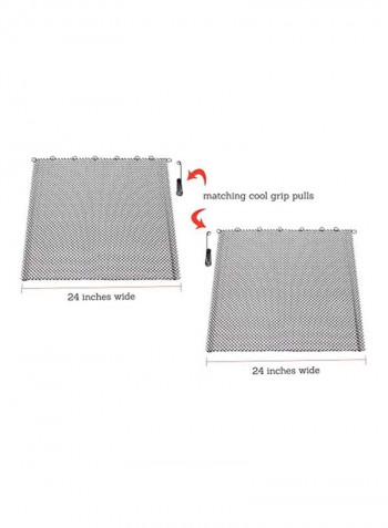 2-Piece Replacement Fireplace Mesh Screen Set Black 48x24inch