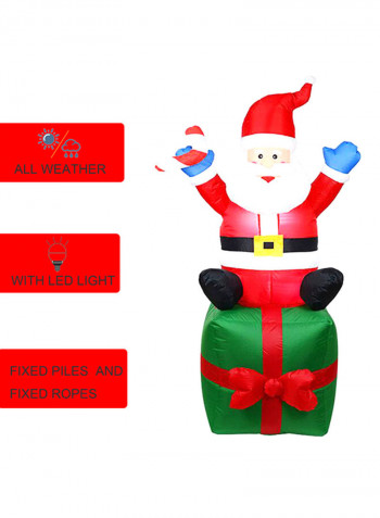 Decorative Inflatable Sitting On Gift Box Santa Multicolour