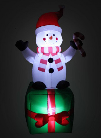 Decorative Inflatable Sitting On Gift Box Santa Multicolour