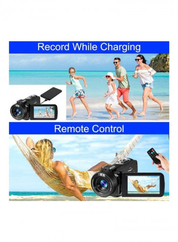 HD 1080P 16X Digital Zoom Digital Video Camera VETEK04 Black