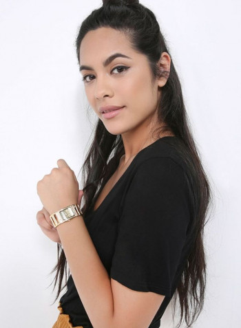 Women's 22K Gold Plated With Crystal Analog Watch P-21896