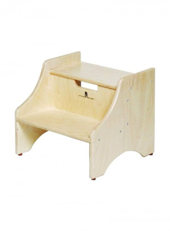 Wooden Step Stool Beige