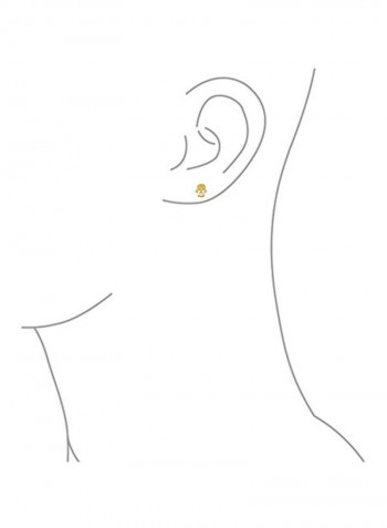 14-Karat Gold Cubic Zirconia Studded Stud Earrings