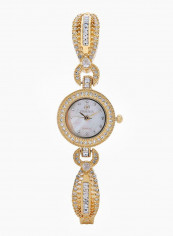 Women's 22K Gold Plated With Stones Analog Watch P21903-1