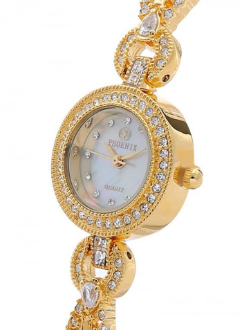 Women's 22K Gold Plated With Stones Analog Watch P21903-1
