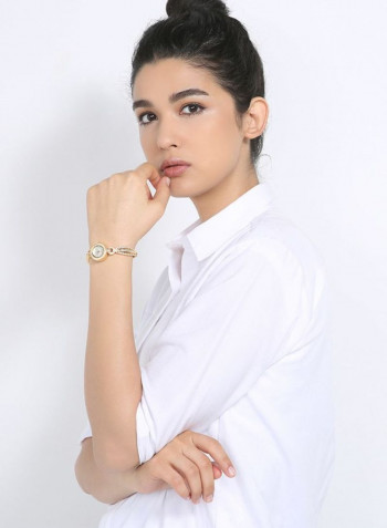 Women's 22K Gold Plated With Stones Analog Watch P21903-1