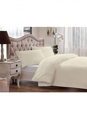 3-Piece Solid Pattern Duvet Cover Set Cream