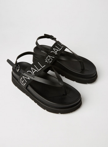 Lian Vegan Crazy Horse Sandals Black