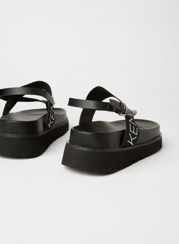 Lian Vegan Crazy Horse Sandals Black