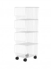 4-tier Drying Mesh Basket Metal Rack With Wheel White/Black 40 x 27 x 99centimeter reviews 4-tier Drying Mesh Basket Metal Rack With Wheel White/Black 40 x 27 x 99centimeter