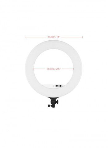 Photography LED Video Ring Light With Phone Holder And Carrying Bag 18inch White