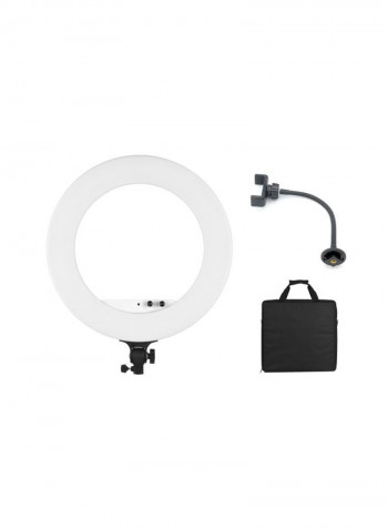 Photography LED Video Ring Light With Phone Holder And Carrying Bag 18inch White
