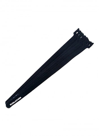 100-Piece Hook And Loop Fastening Cable Ties Black 13inch