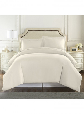 3-Piece Duvet Set Cotton Ivory