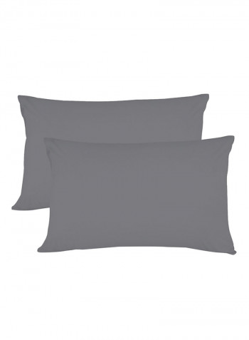 2-Piece Pillowcase Cotton Grey