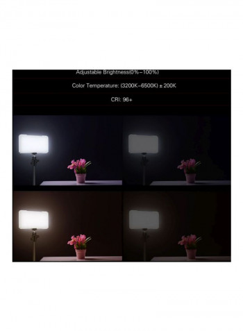 Portable LED Video And Photography Fill Light Silver/Black