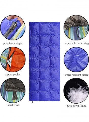 Double Warm Sleeping Bag Blue 42x4x24سم