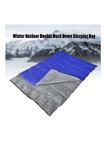 Double Warm Sleeping Bag Blue 42x4x24سم