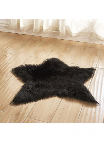 Soft Fluffy Star Shaped Home Rug Black One Size