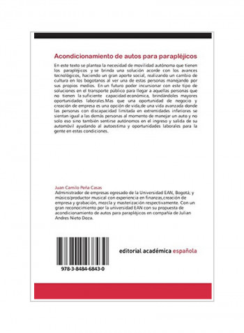 Acondicionamiento De Autos Para Paraplejicos Paperback