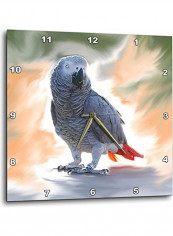 African Parrot Printed Wall Clock Multicolour 15x15x0.1inch