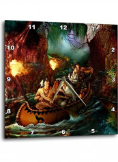 DPP 11658 3 Native American Family From Long Ago on A Journey Down The River Wall Clock Multicolour 15x15inch