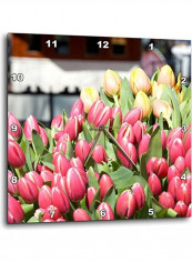 Market Tulip Flowers Wall Clock Multicolour 15x15inch