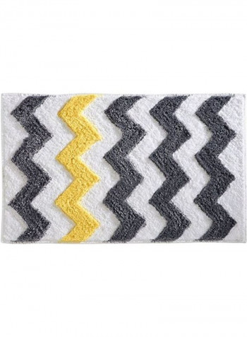 Micro-Fiber Zig-Zag Pattern Carpet White/Grey/Yellow