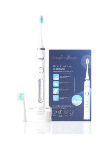 2-Piece Smart Sonic Toothbrush With Replacement Head White