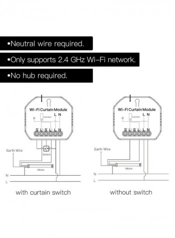 4-Piece Wifi Curtain Switch Module  Set White