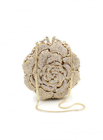 Stylish Leather Clutch Gold