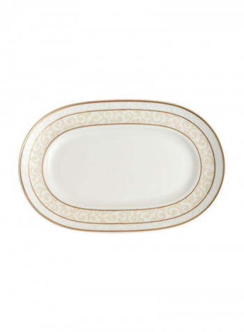 Ivoire Porcelain Plate Beige/White/Gold 22centimeter