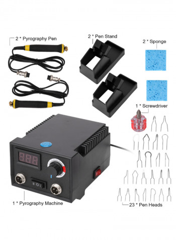 Multi-Functional Electric Pyrography Machine Set Black