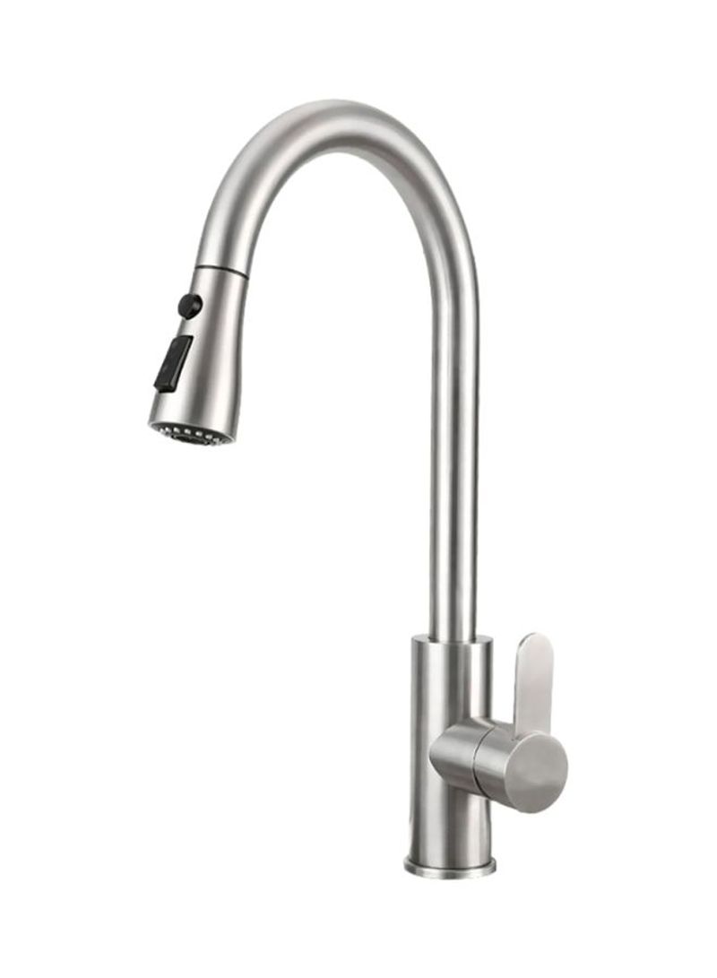 Hot And Cold Single Handle Pull Out Faucet Silver
