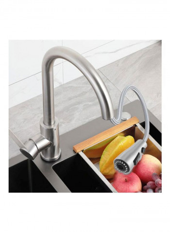 Hot And Cold Single Handle Pull Out Faucet Silver