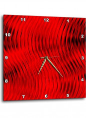 Metal Look With Stamped Waves Wall Clock Red 15x15inch