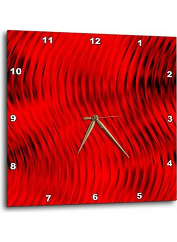 Metal Look With Stamped Waves Wall Clock Red 15x15inch