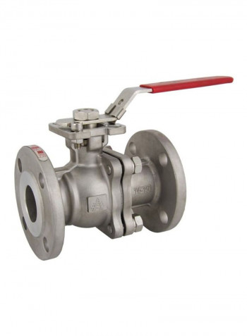 Stainless Steel Ball Valve Silver/Red 0.5inch