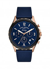 Men's Analog Wrist Watch with Leather Strap