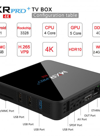 MXR Pro PLUS Smart Android HD Media Player Set Top Box V3621 Black