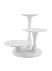 3-Tier Pillar Cake Stand White Tier 1 (5.75), Tier 2 (12.75), Tier 3 (19.5)inch