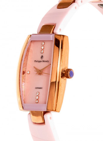Women's Water Resistant Ceramic Analog Wrist Watch M1122RPPP