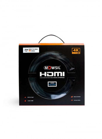 High-Speed HDMI Male to HDMI for HDMI Devices 2.0V 25meter Black