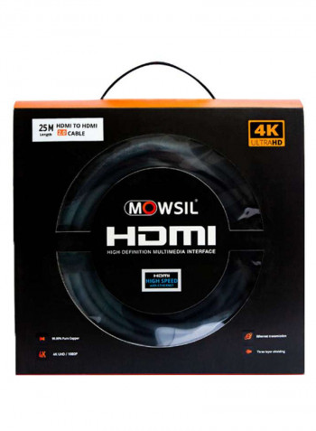 Full HD 4K HDMI Cable 25meter Black